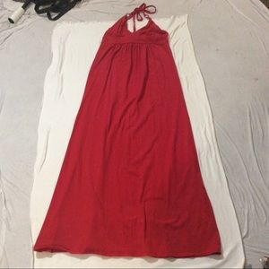 Victoria’s Secret Red Halter Maxi Dress Medium